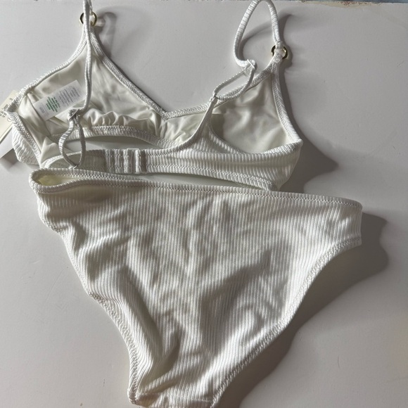 Aerie White Ribbed Bikini Set NWT - Picture 7 of 7